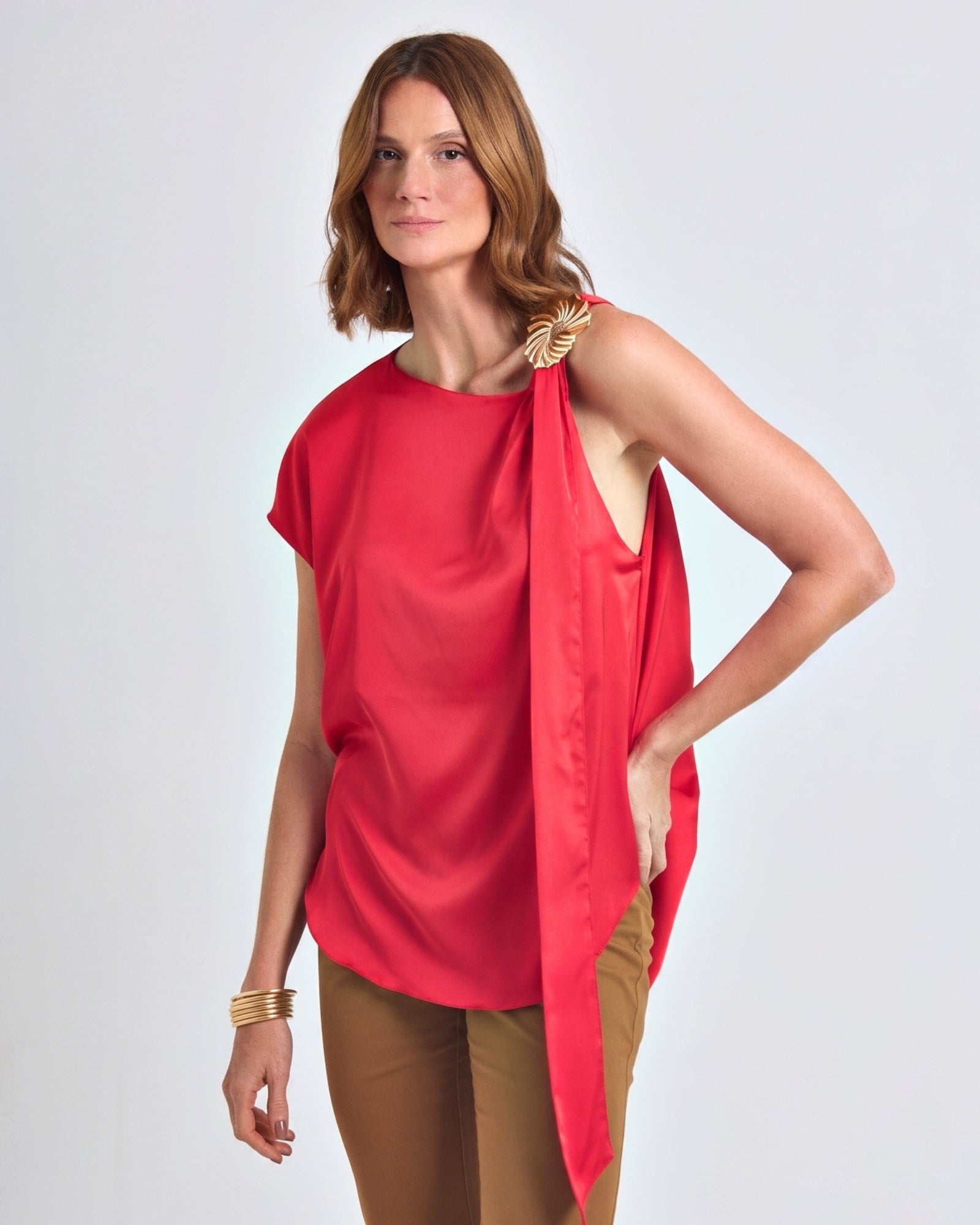 Blusa de Cetim Vermelho
