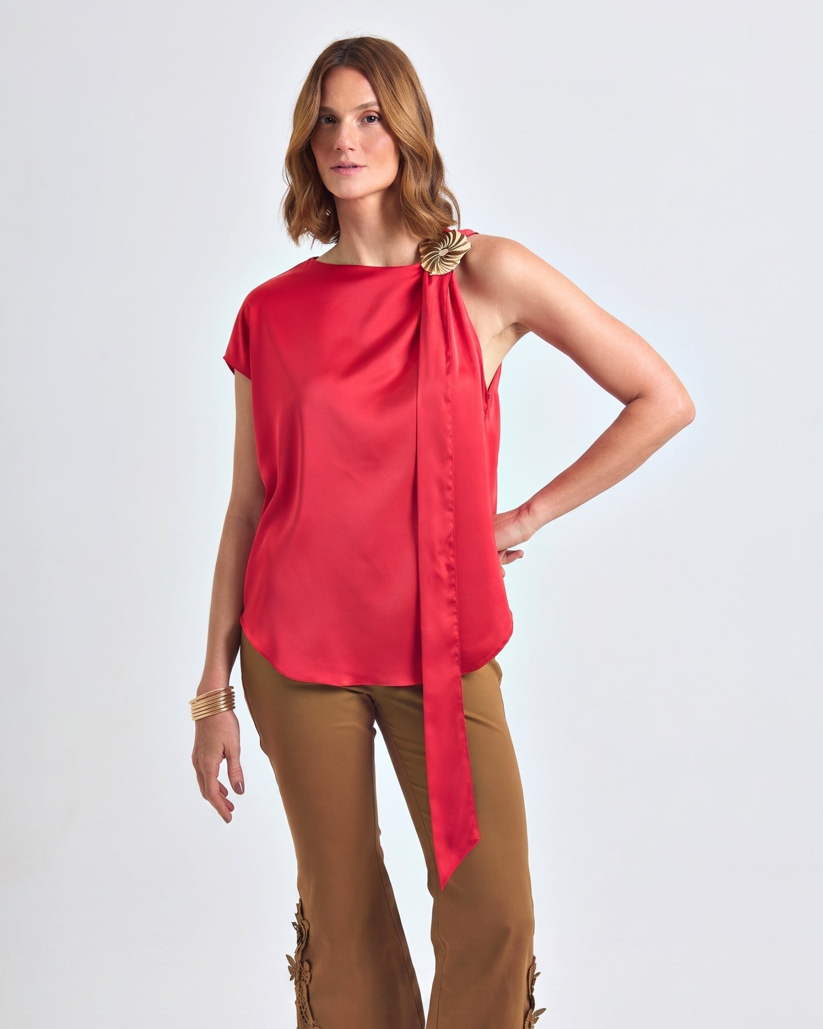 Blusa de Cetim Vermelho