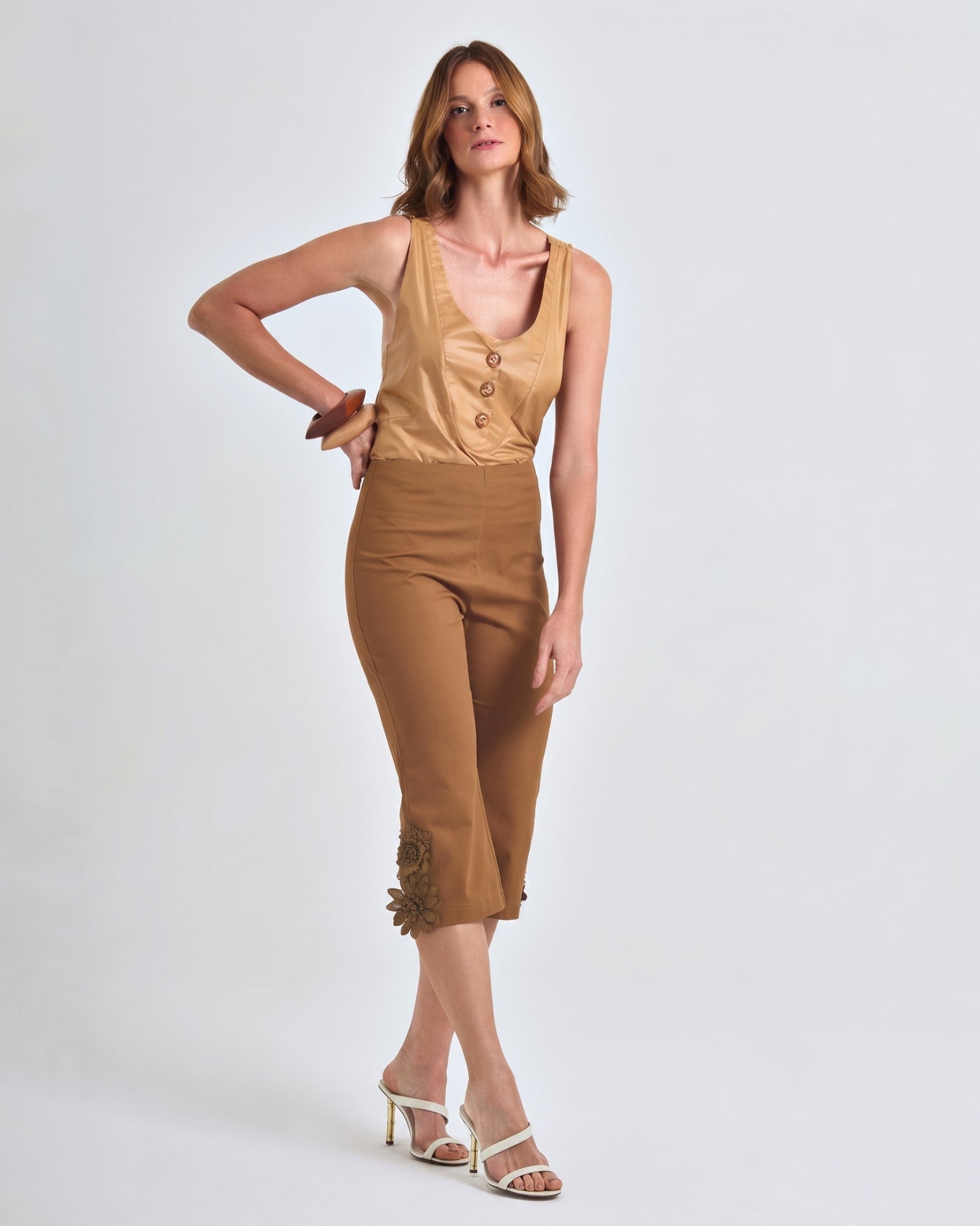 Calça Capri Marrom