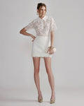 Saia curta de renda off White