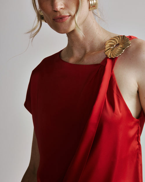 Blusa de Cetim Vermelho