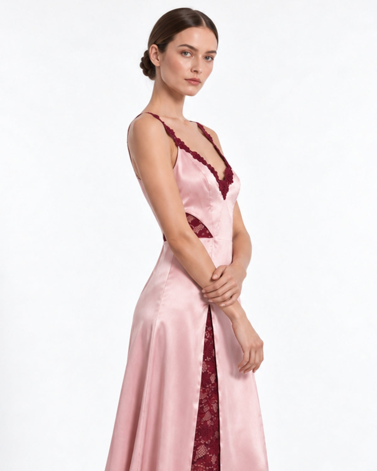 Vestido Sleep Dress de Cetim Rosa Bebê