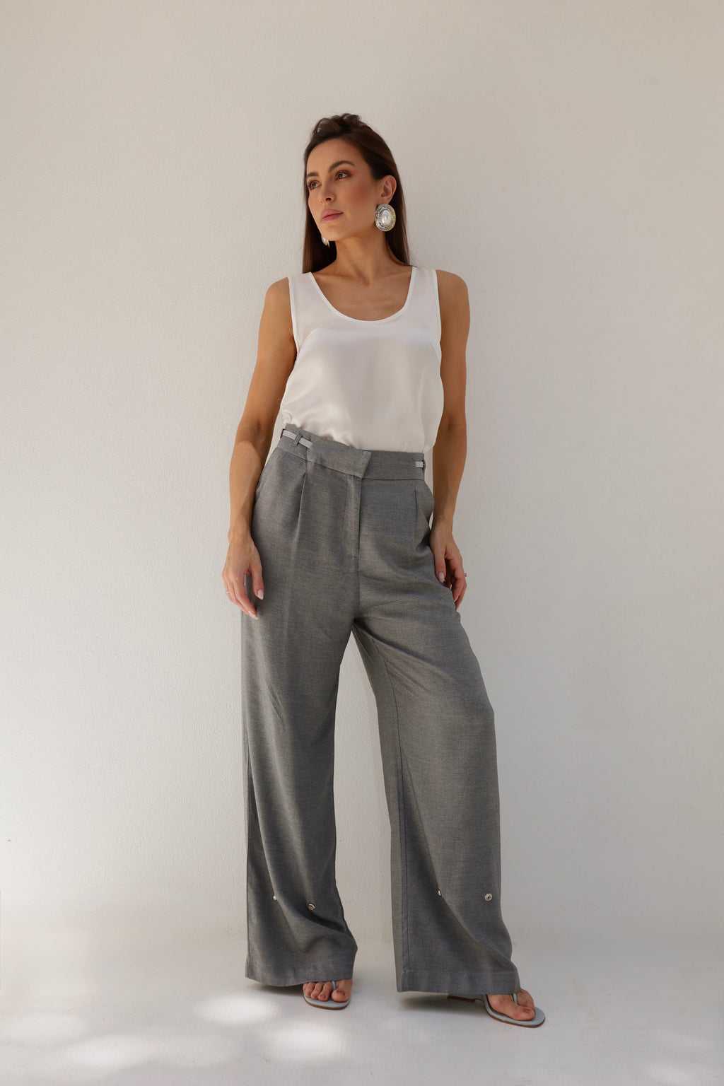 Calça Pantalona Fênix - Chumbo