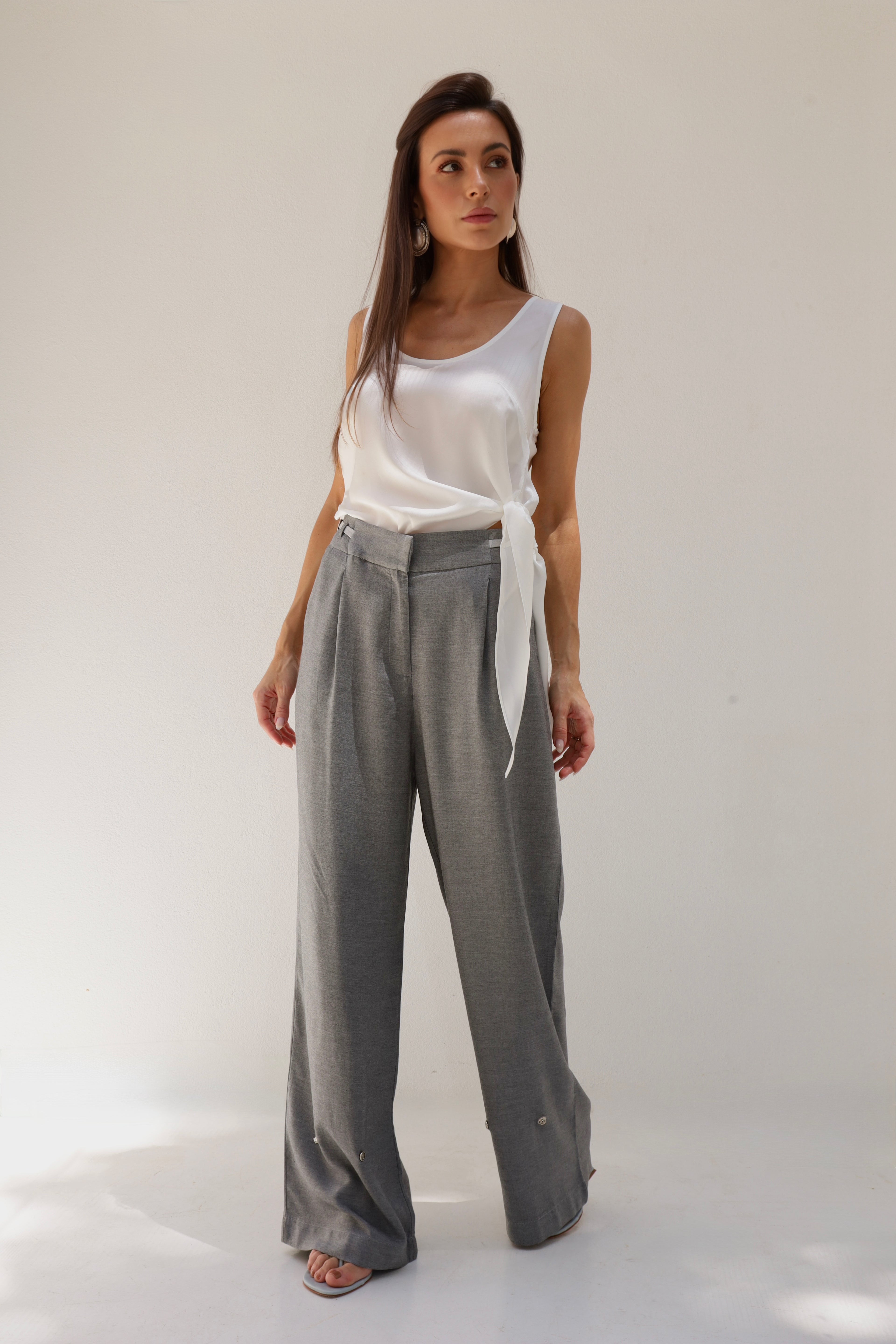 Calça Pantalona Fênix - Chumbo