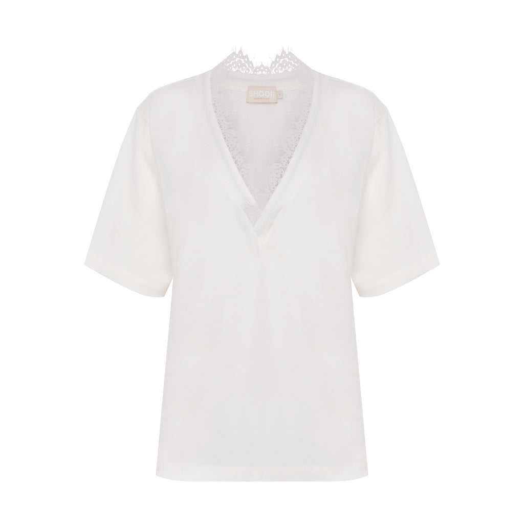 Camiseta Rara Renda Off-White