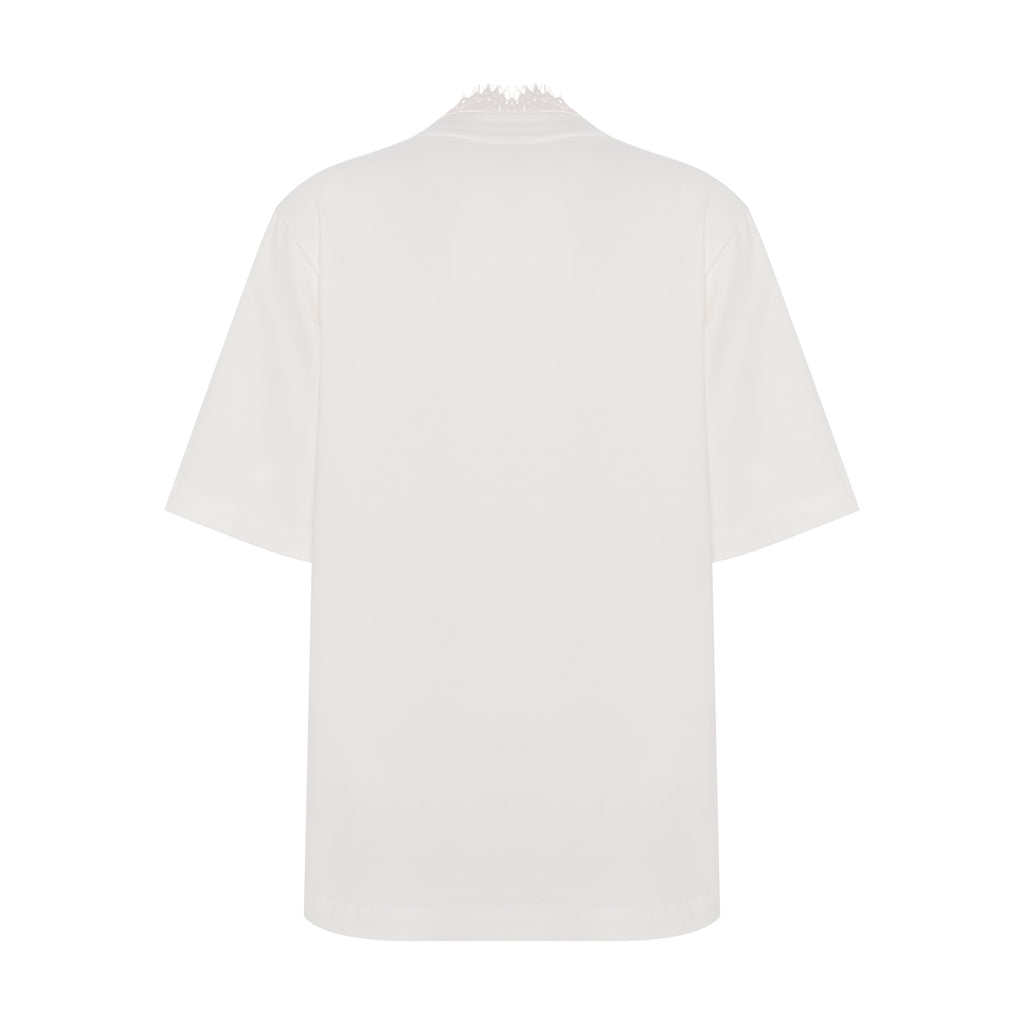 Camiseta Rara Renda Off-White