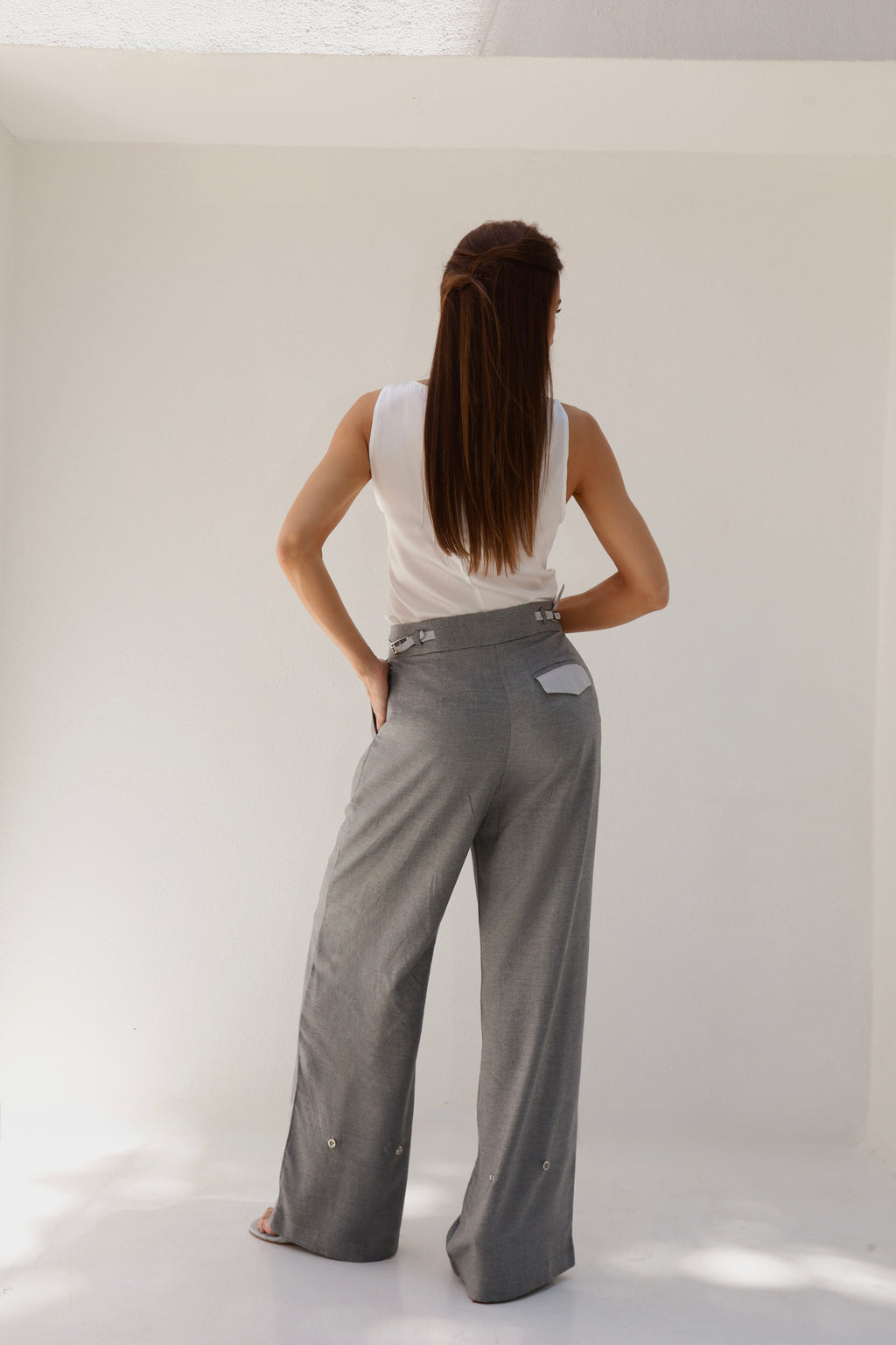 Calça Pantalona Fênix - Chumbo