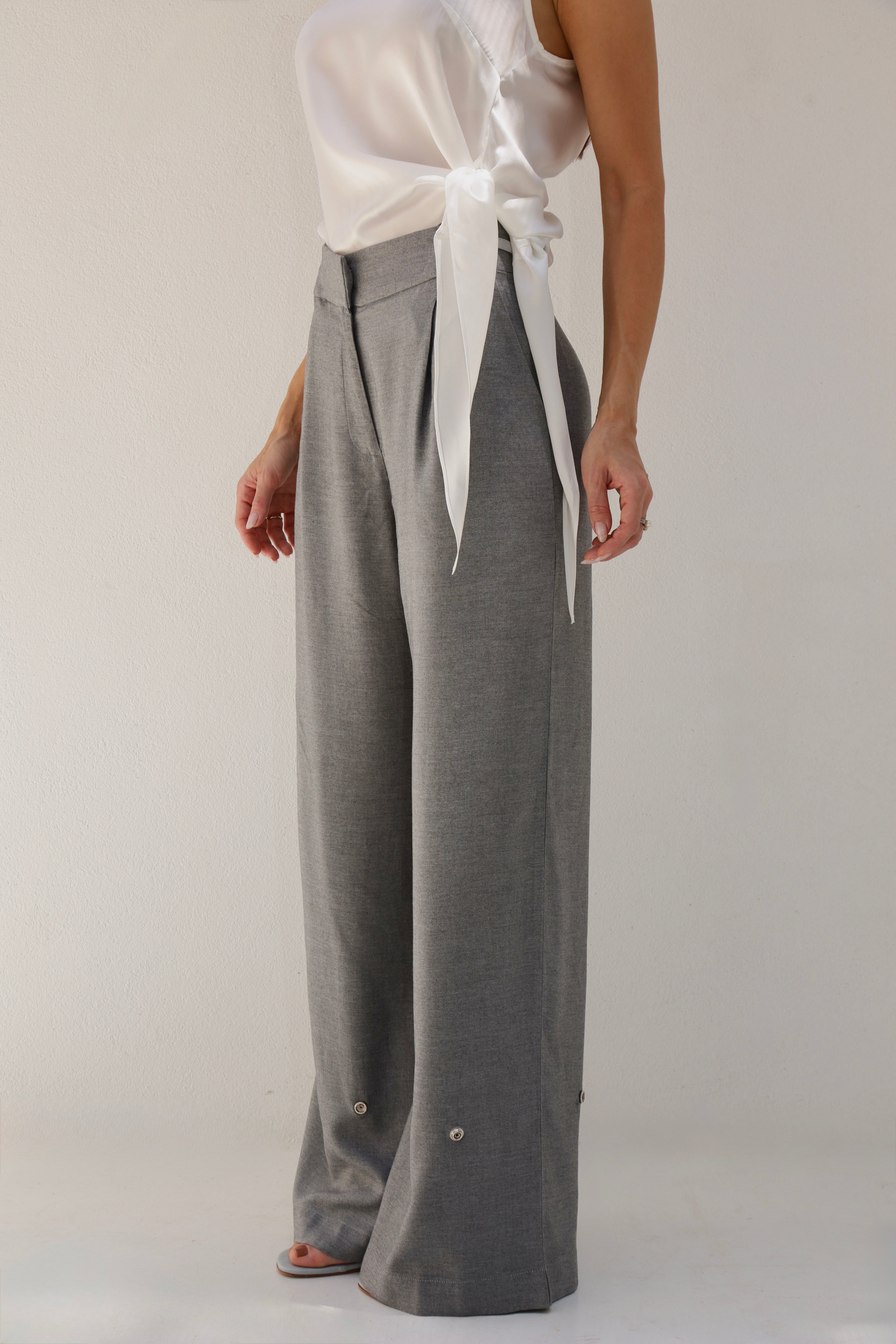 Calça Pantalona Fênix - Chumbo