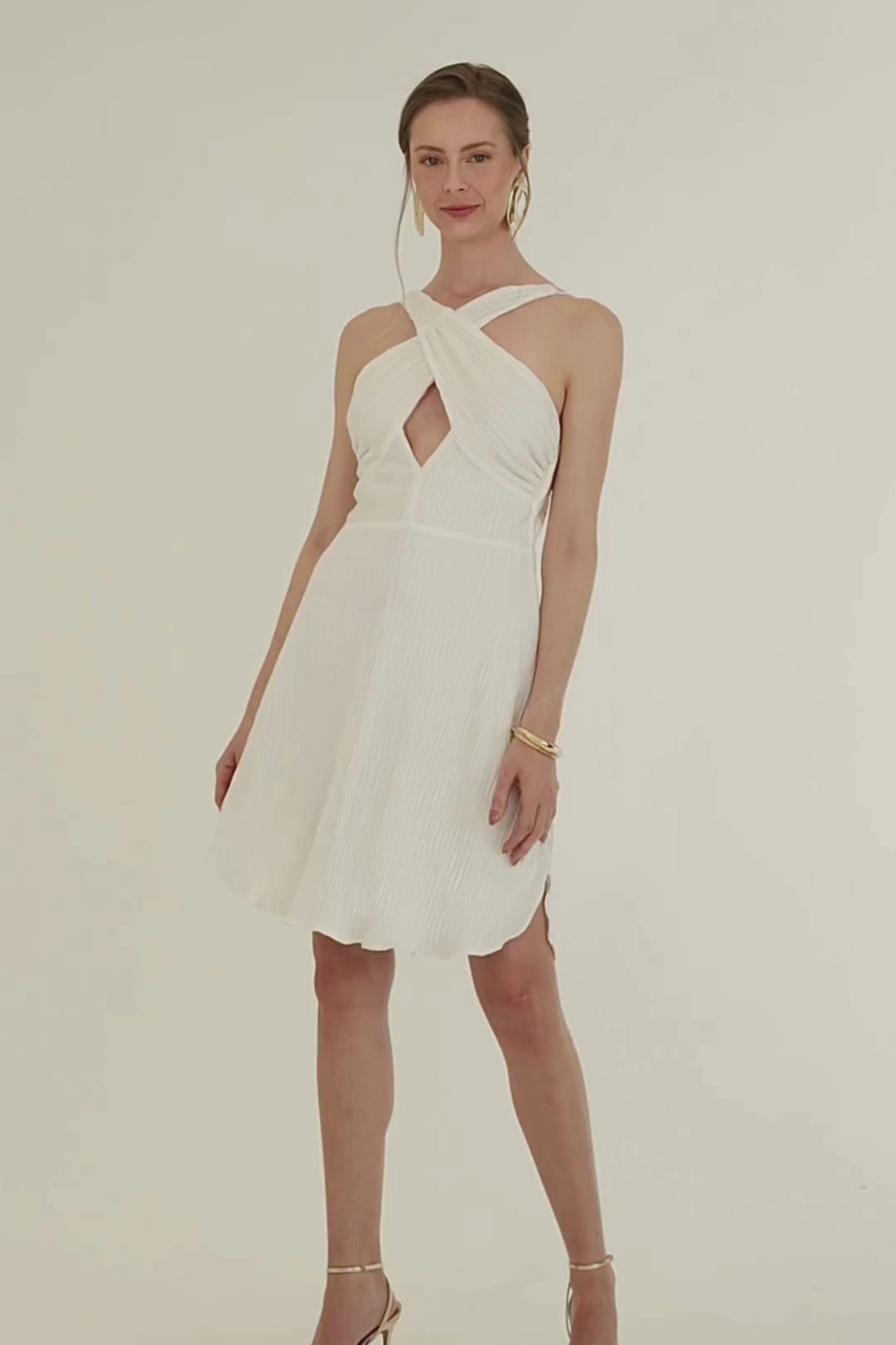 Vestido Plissado Reflexo